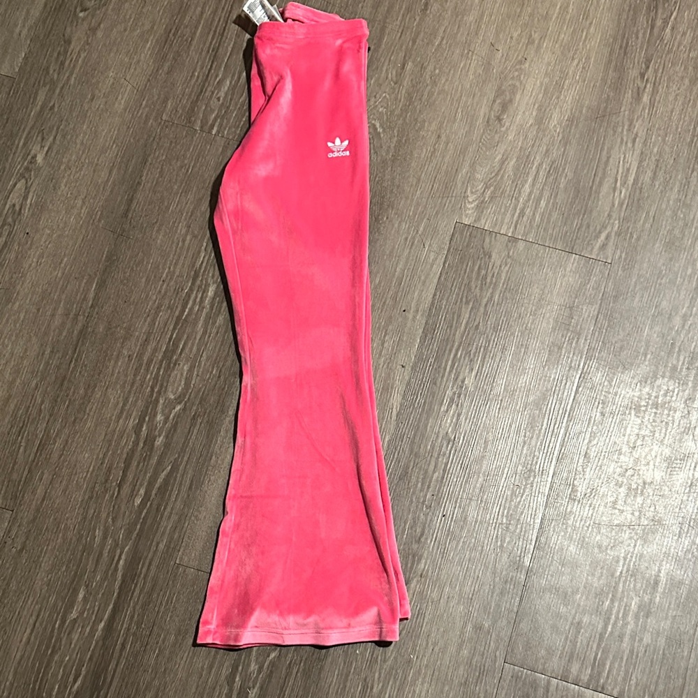 Adidas Velvet Pink Flared Pants - Picture 3 of 6